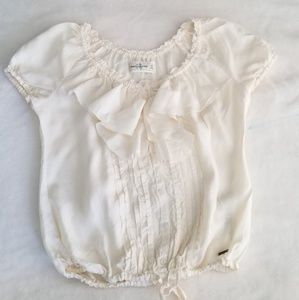 Abercrombie & Fitch Silk ruffle top XSP